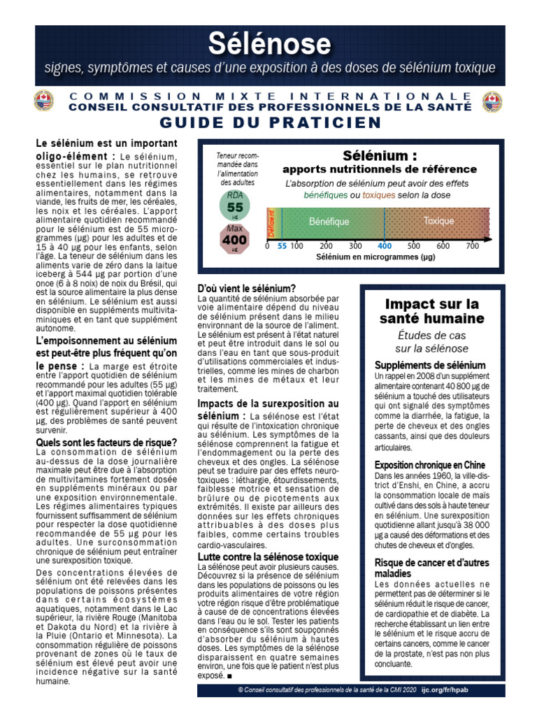 Sélénose : Symptômes et Risques Toxiques | PDF | Sélénium | Cancer