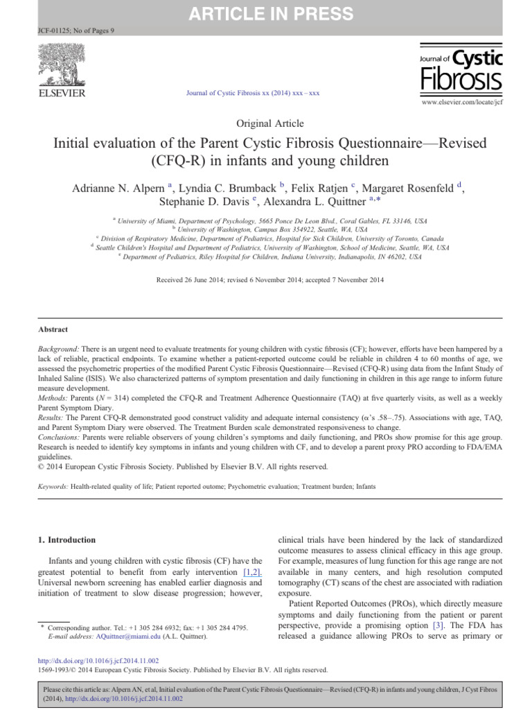 Evaluating CFQ-R for Young Children | PDF | Clinical Medicine | Medicine