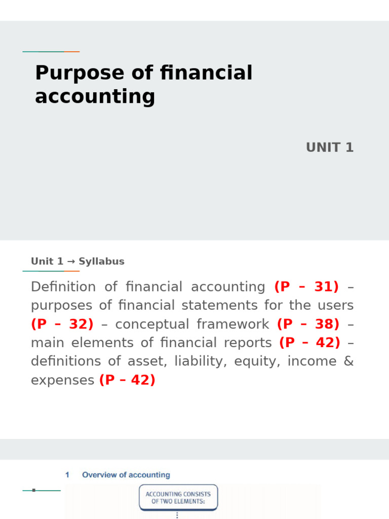 Unit 1 FA | PDF | Financial Accounting | International Financial ...