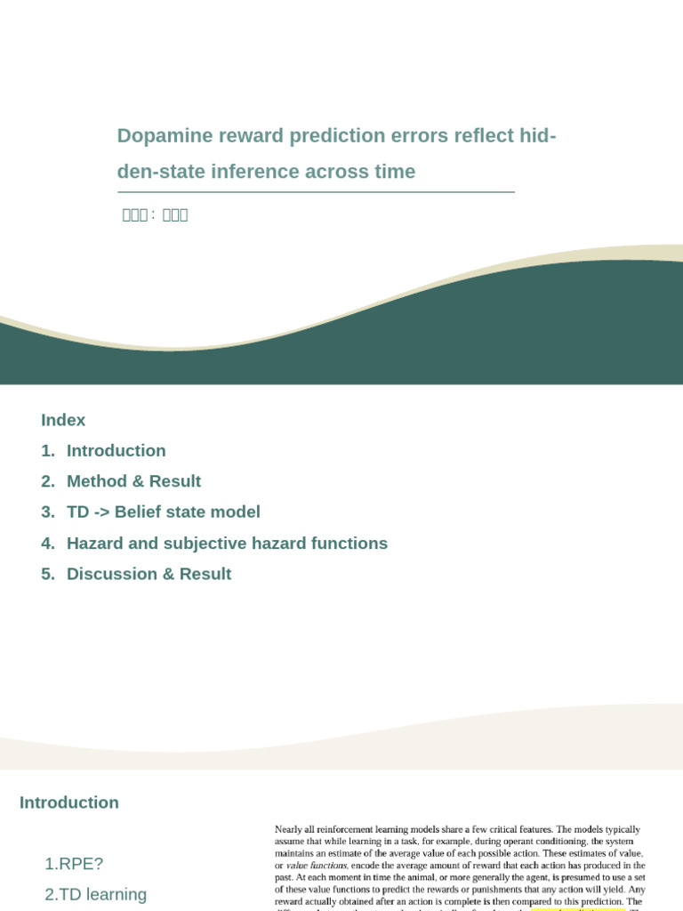 Dopamine Reward Prediction Errors Explained | PDF | Reward System ...