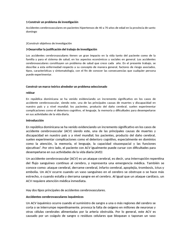 Construir Un Problema de Investigación | PDF | Carrera | Isquemia