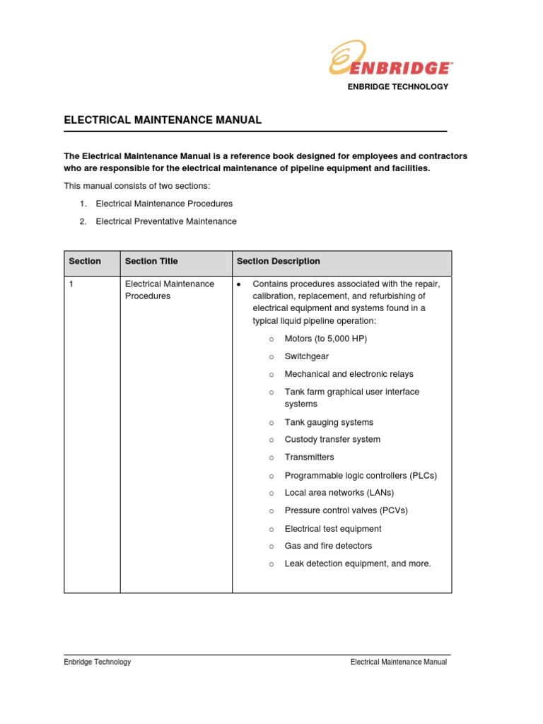 Electrical Maintenance Manual PDF Pipeline Transport Programmable