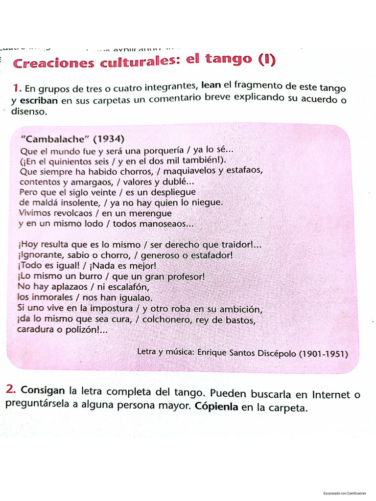 Actividad Tango | PDF
