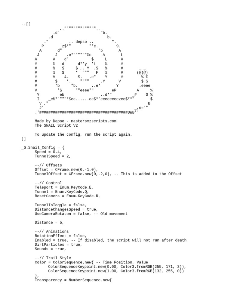 Snail Script V2 Configuration Guide | PDF