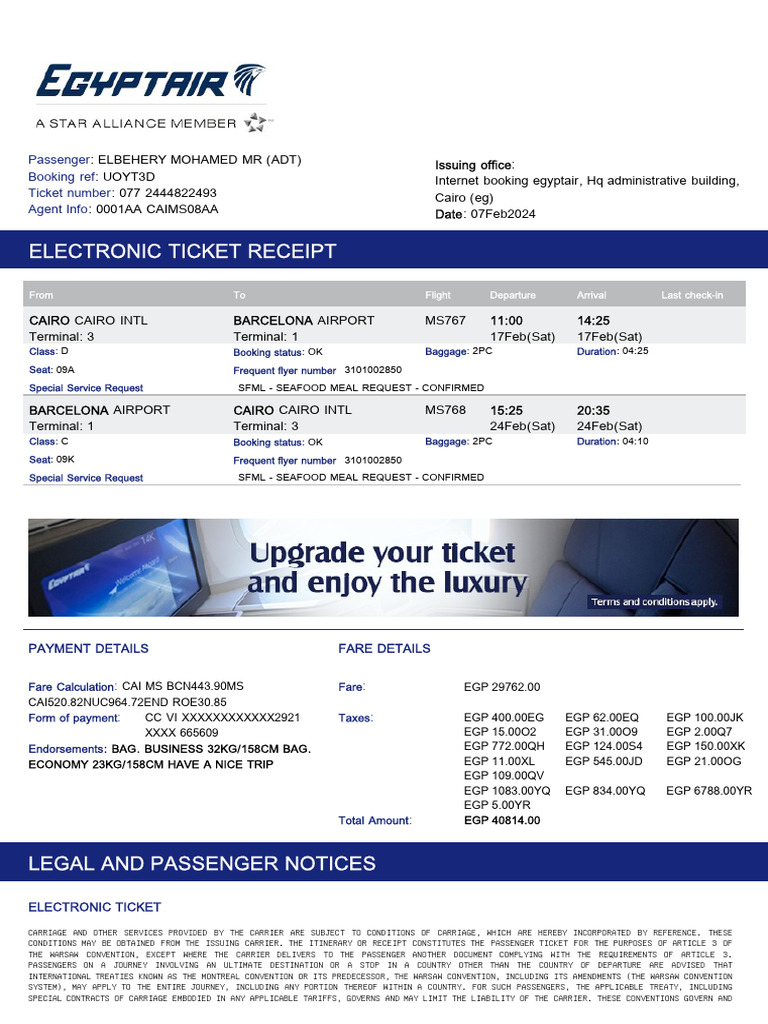 Ticket MB | PDF | Civil Aviation