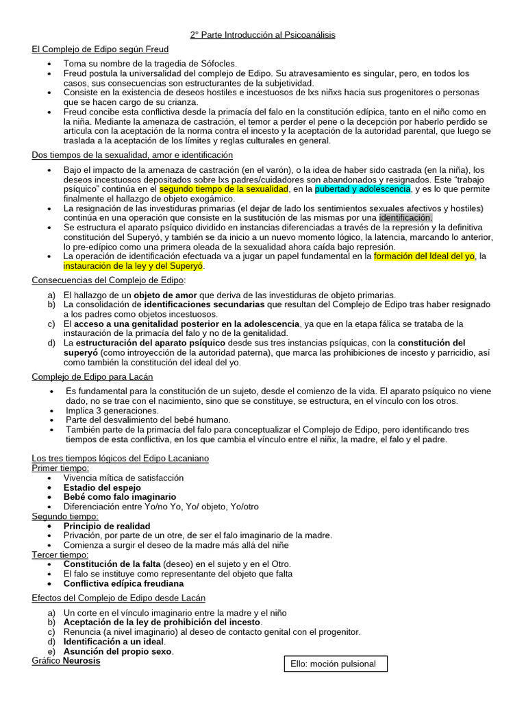 Complejo de Edipo: Freud y Lacan | PDF | Complejo de Edipo | Carné de ...