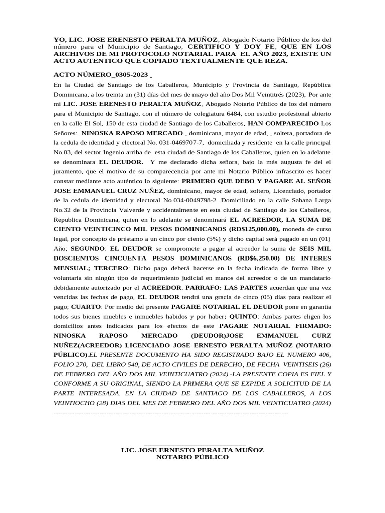 Compulsa PAGARE EMMANUEL CRUZ-2024 | PDF