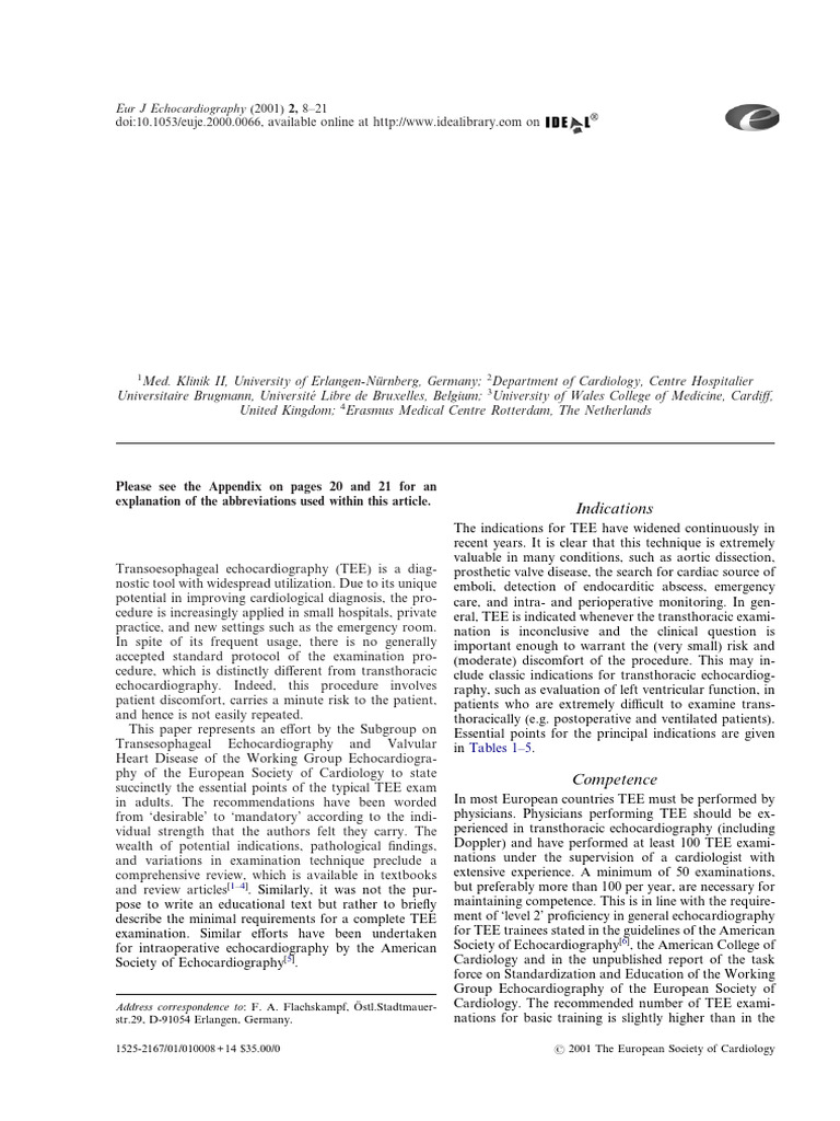 Eae Flachskampf Guidelines Toe | PDF | Heart Valve | Ventricle (Heart)