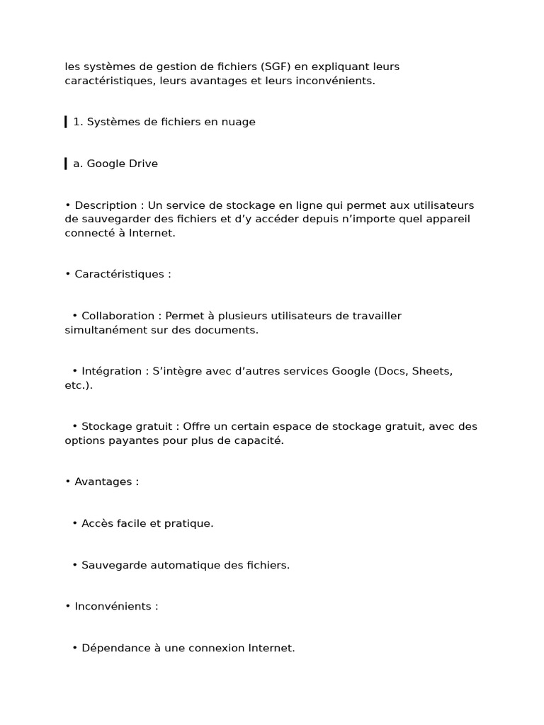 Systèmes de gestion de fichiers : Guide complet | PDF | Système de ...