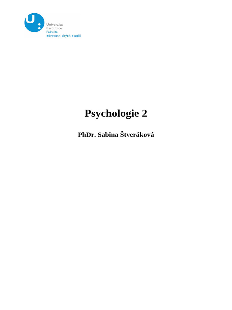 Psychologie 2 | PDF