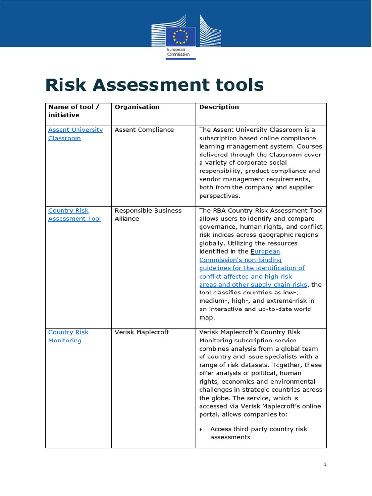 Risk Assessment Tools - EN - in PDF - V15mar21 | PDF | Risk | Due Diligence
