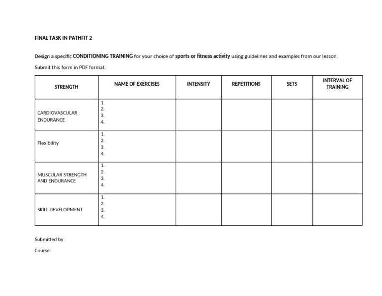 Final Task in Pathfit 2 | PDF