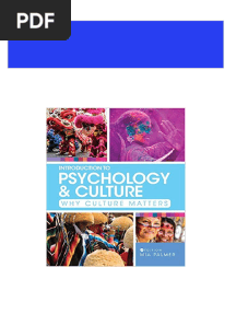 Immediate Download (Ebook PDF) Introduction To Psychology and Culture: Why Culture Matters by Mia Palmer Ebooks 2024