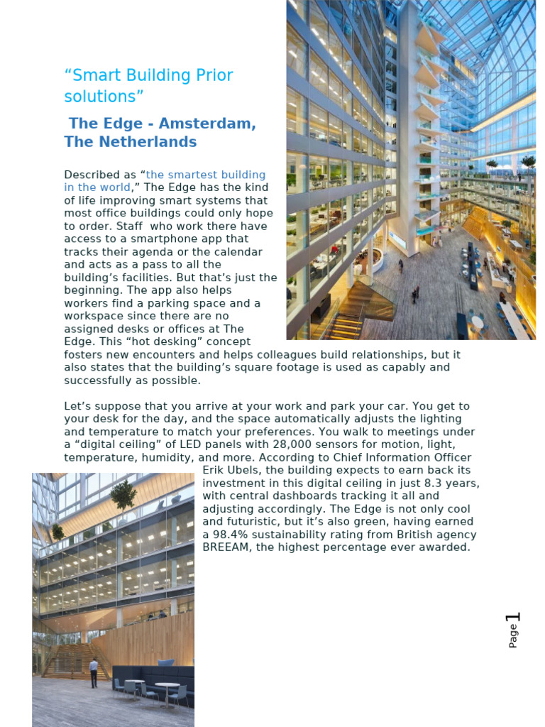 Smart Building Innovations and Benefits | PDF | Efficient Energy Use ...