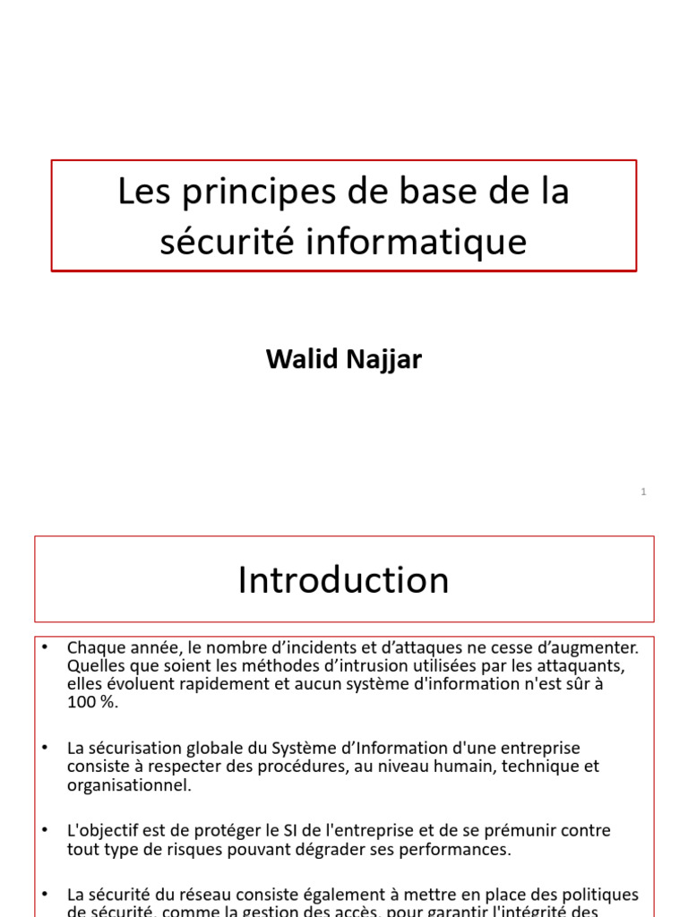 Principes de base de la sécurité informatique | PDF | Sécurité ...