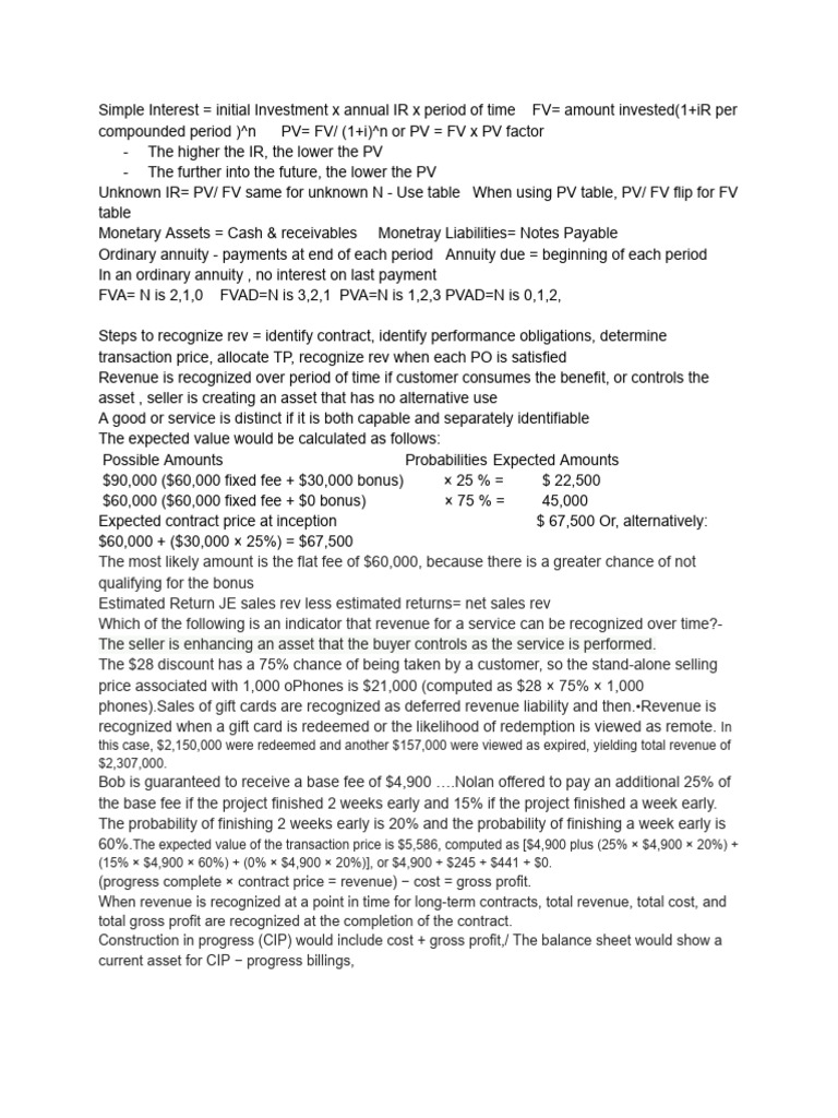 Simple Interest Initial Investment X Annual IR X Period of | PDF | Bad ...