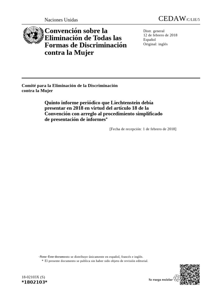 Convención Sobre La Eliminación de Todas Las Formas de Discriminación ...
