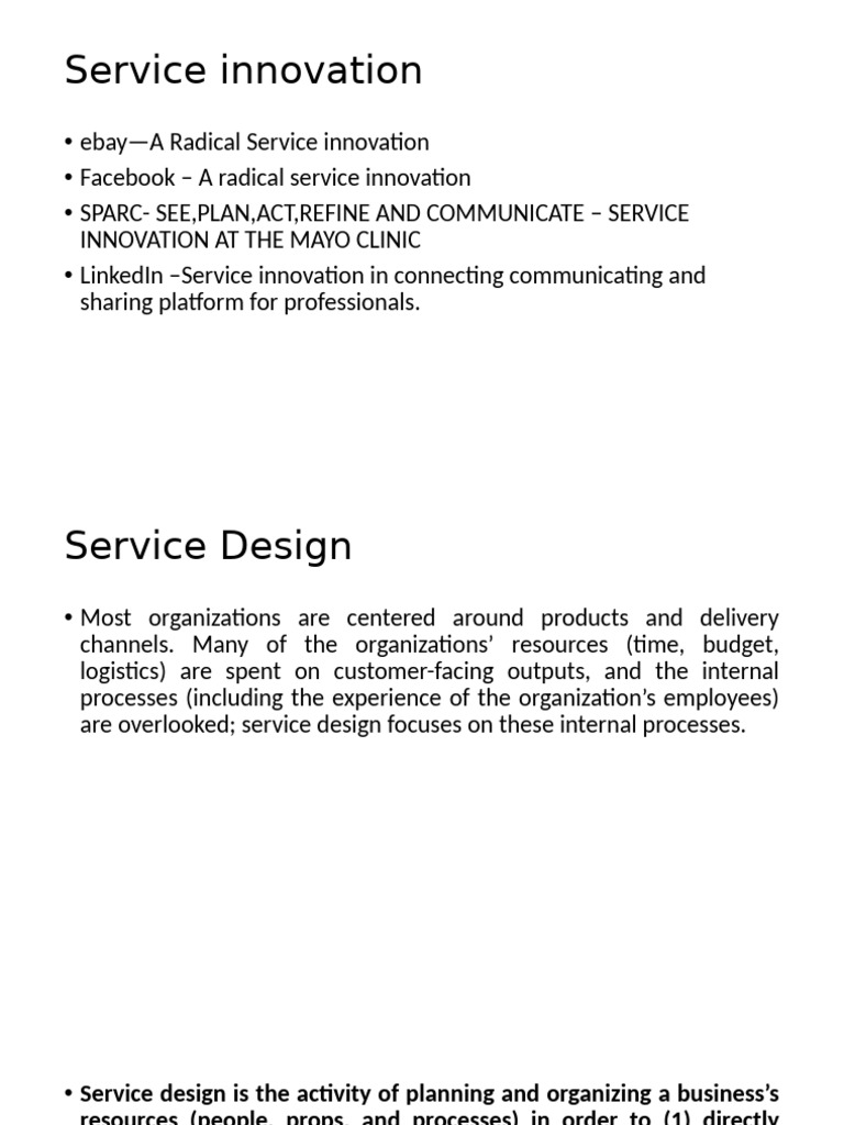 Service Innovation and Design Insights | PDF | Innovation | Business