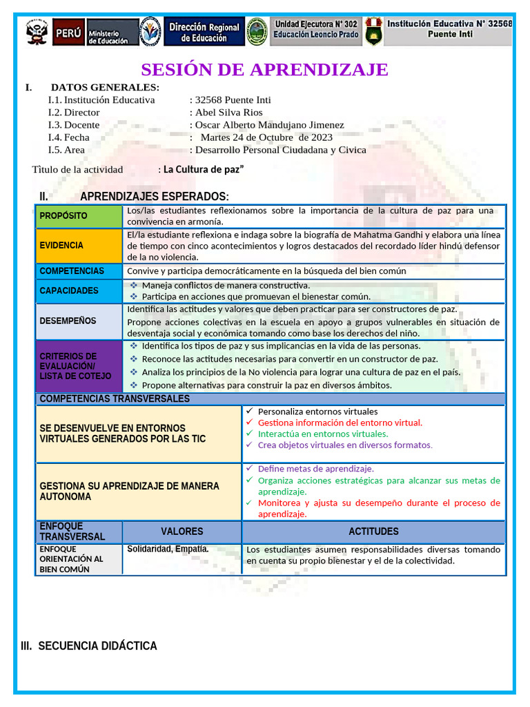 Promoviendo la Cultura de Paz en Clase | PDF | Paz | Maestros