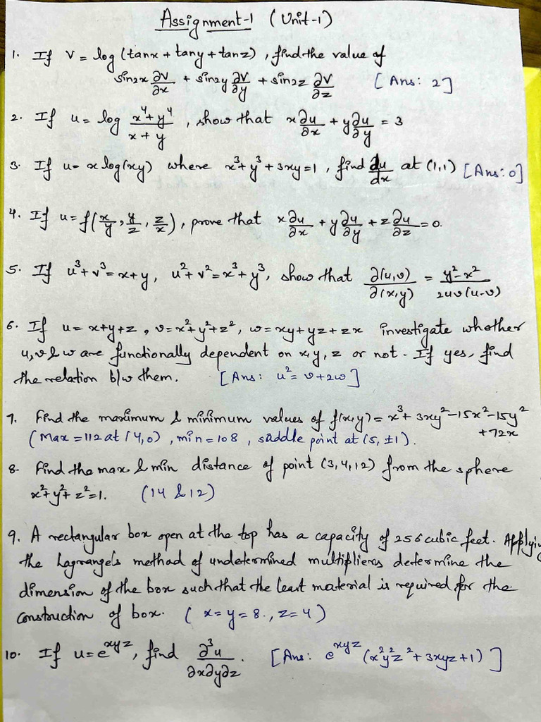 Assignment 1 AM 1 | PDF