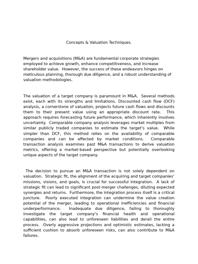 Activityyyyyyy | PDF | Mergers And Acquisitions | Valuation (Finance)