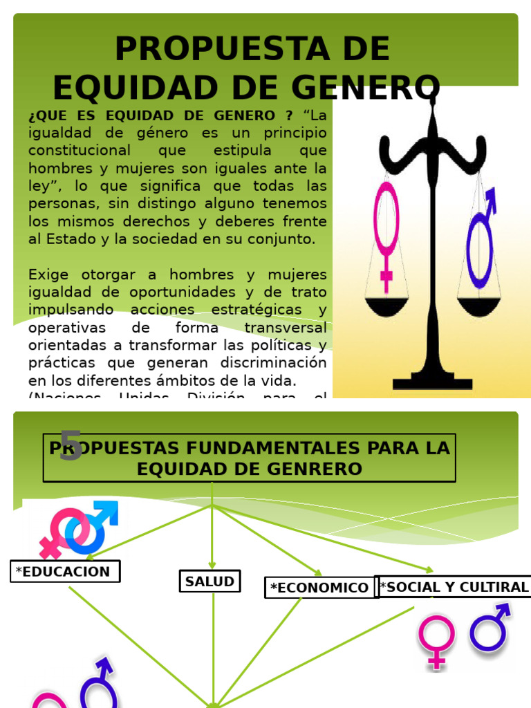 Propuesta de Equidad de Genero | PDF | Estudios de género | Igualdad de ...