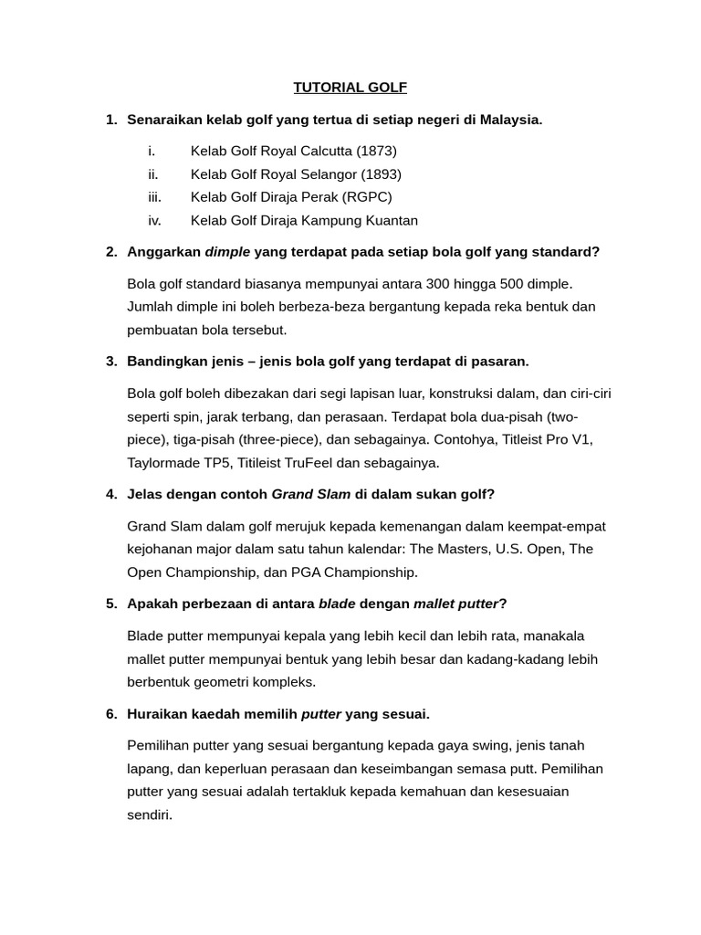 Tutorial Golf | PDF