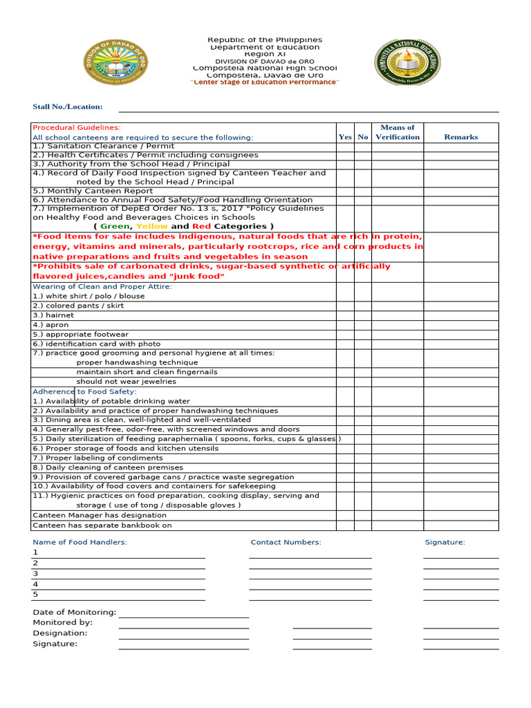 DepEd Canteen Guidelines and Categories | PDF | Foods | Food Safety