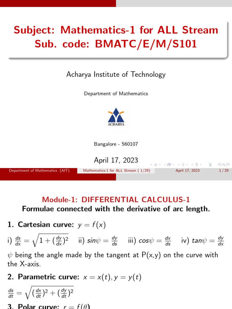 Module 1 - Differential Calculus 1 - Part 3 - PPT.-16860655262792 PDF ...