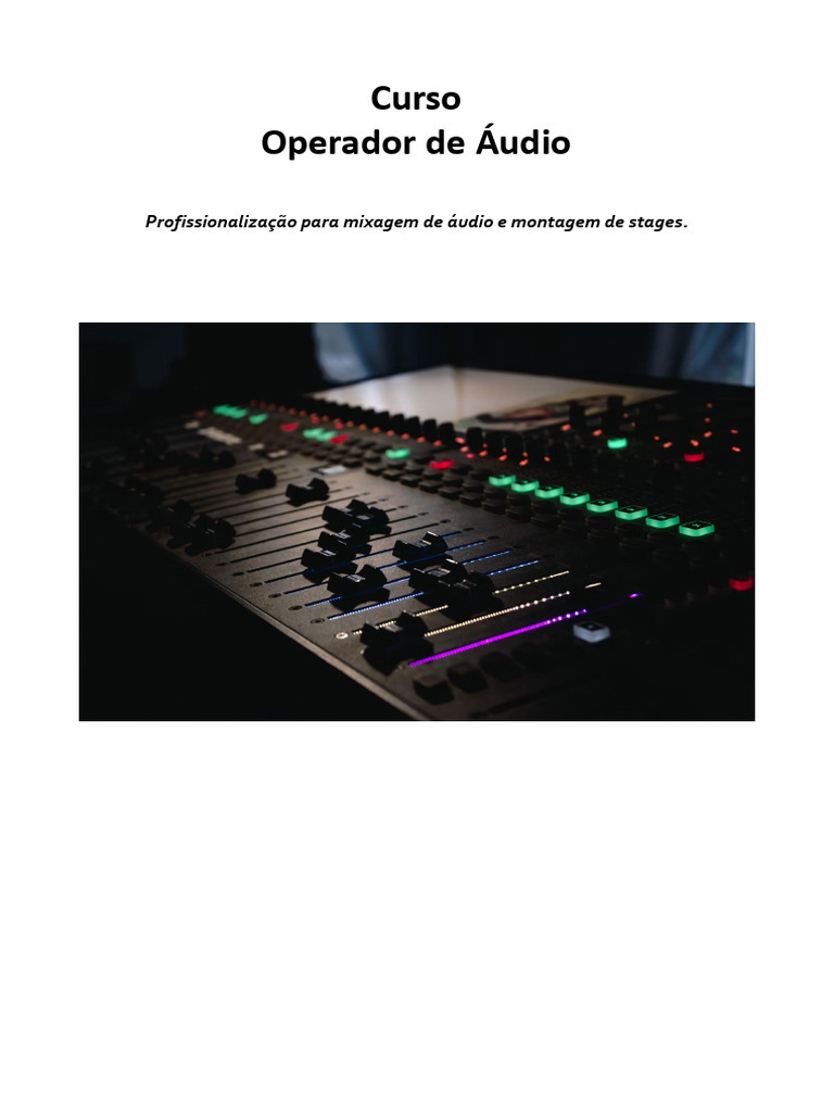Apostila - Operador de Audio | PDF | Som | Ondas