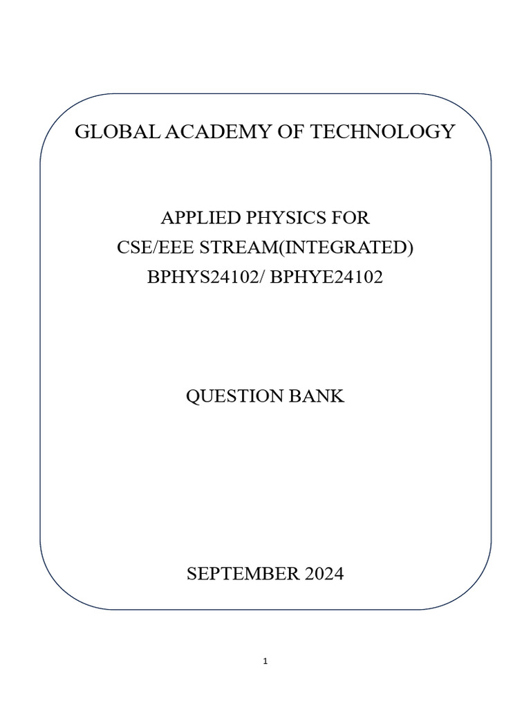Physics Questions for CSE/EEE Students | PDF | Optical Fiber | Laser