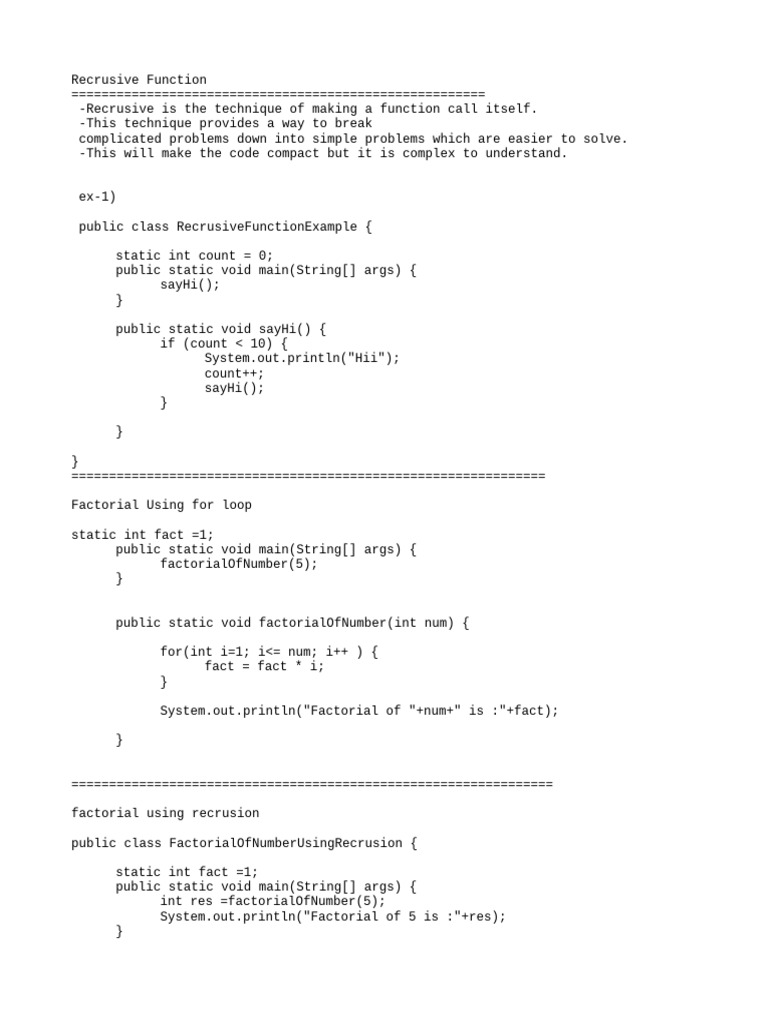 Recrusive Function | PDF | Teaching Methods & Materials | Computers