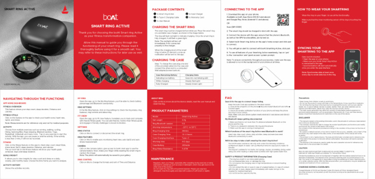 Smart Ring Active Manual-01 | PDF - Smart Ring Quick Start Guide