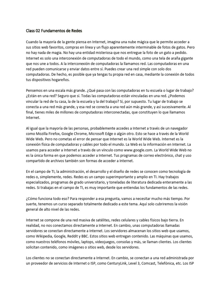 Fundamentos de Redes e Internet | PDF | Internet | Red mundial