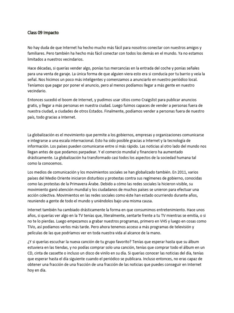 Impacto de Internet en la Globalización | PDF | Internet | Globalización