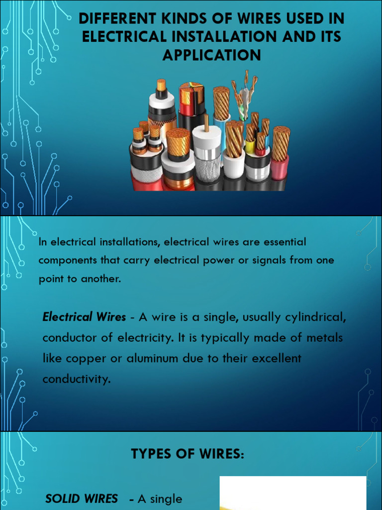 Types of Wires for Electrical Installations | PDF | Electrical Wiring ...