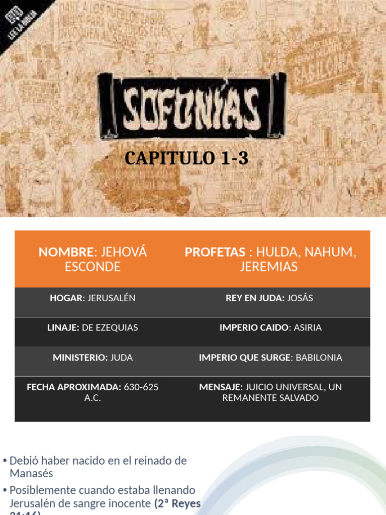 SOFONÍAS | PDF | Jeremías | El antiguo Israel y Judá