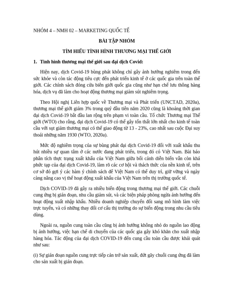 Nhom 4 Nmh02 Bai Tap Nhom Tinh Hinh Thuong Mai The Gioi Pdf