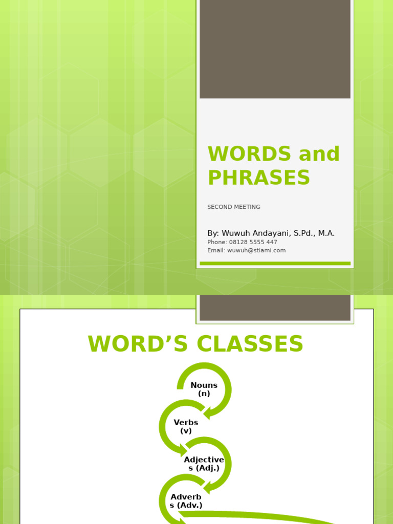 Words and Phrases | PDF | Noun | Verb