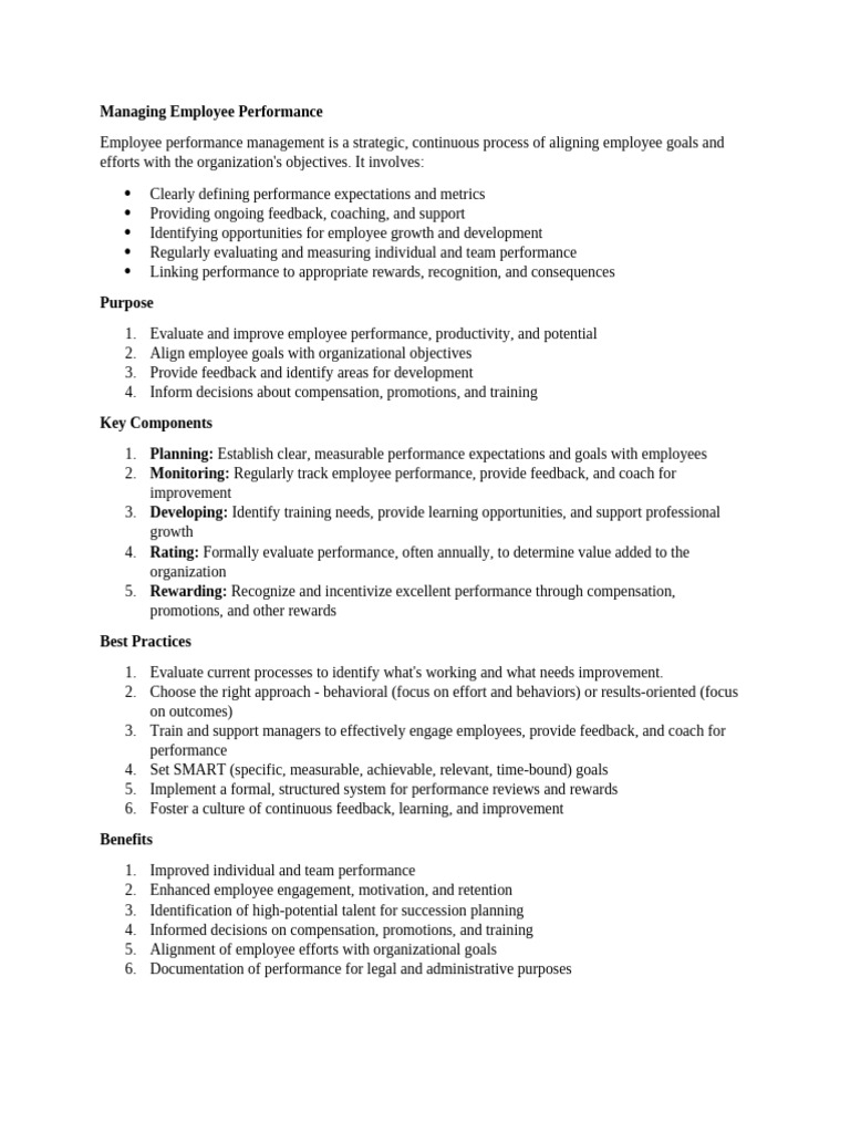 Effective Employee Performance Management | PDF