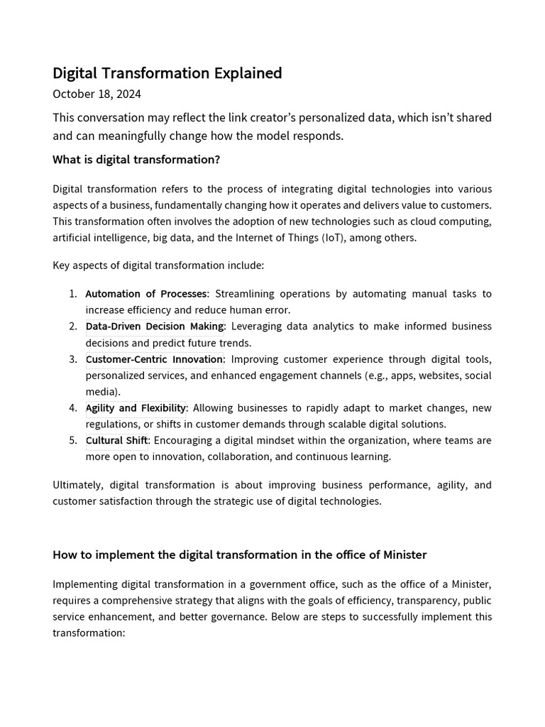 Digital Transformation | PDF | Performance Indicator | Computer Security