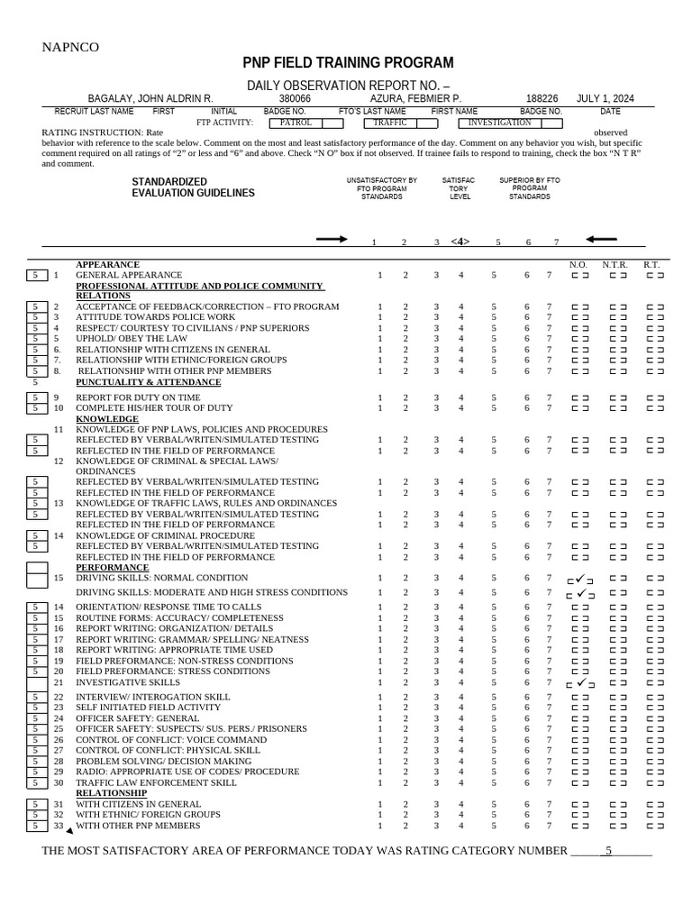 Daily Observation Report Evaluation | PDF | Criminal Law | Justice