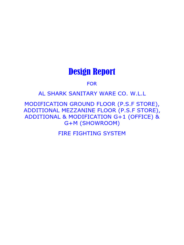 Fire Protection Design for Al Shark Store | PDF | Fire Sprinkler System ...
