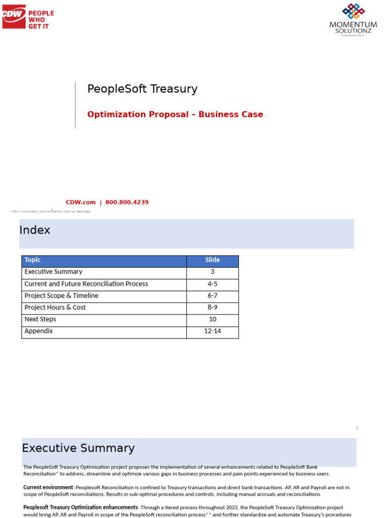 PeopleSoft Treasury Optimization Proposal | PDF | Banks | Debits And ...