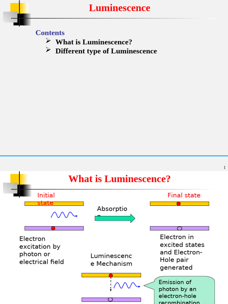 Luminescence | PDF | Emission Spectrum | Fluorescence