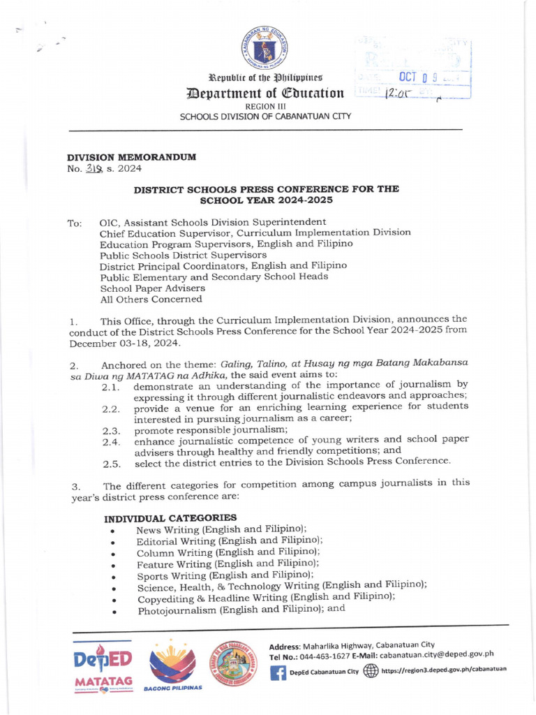 District Schools Press Conference 2025 | PDF