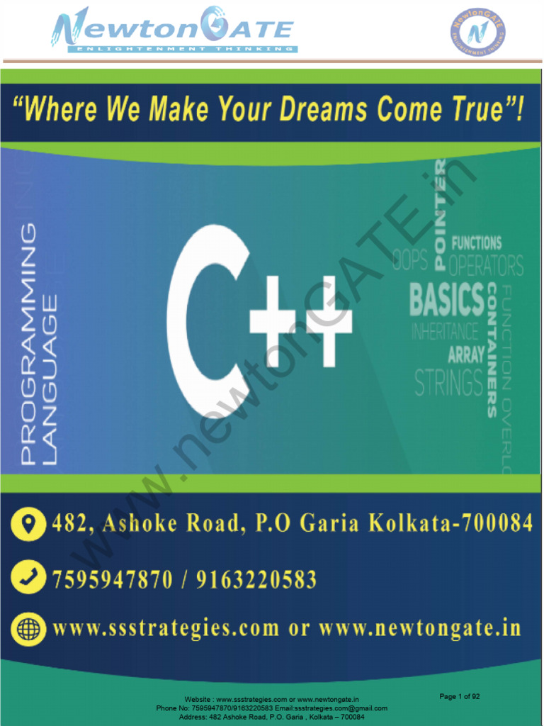 C++Study Material | PDF | Integrated Development Environment | Computer ...