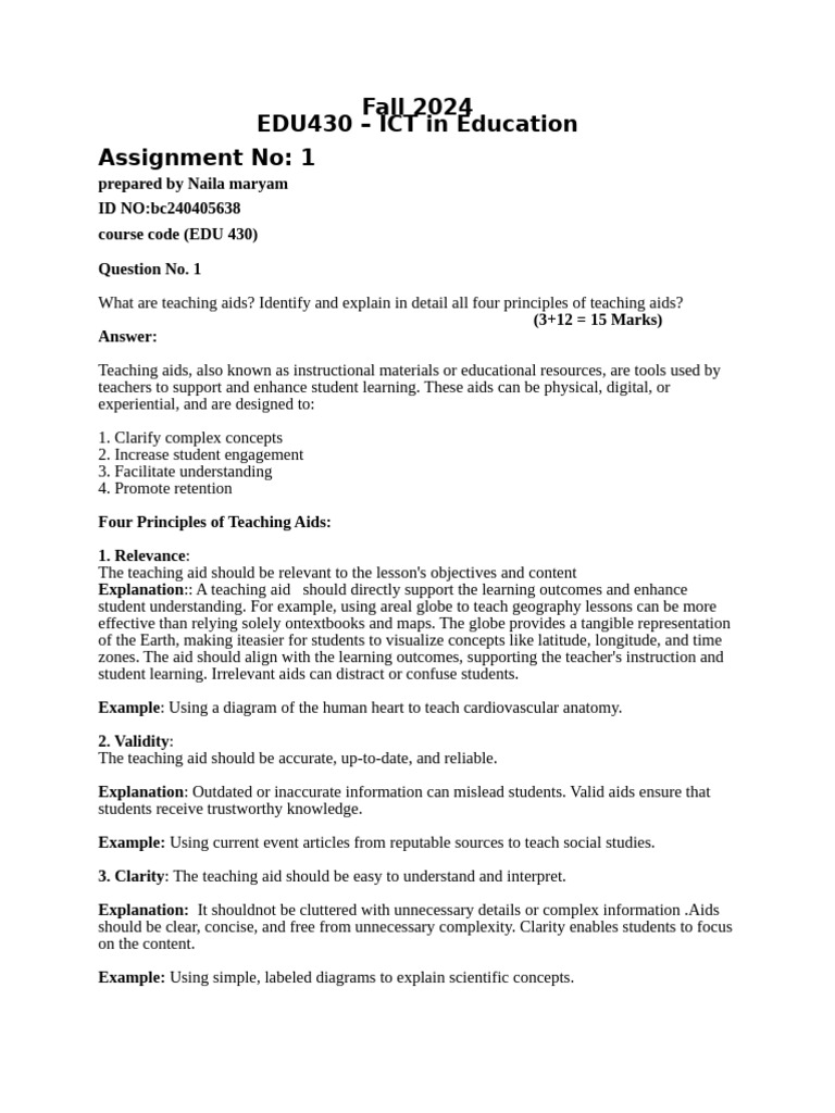 Principles of Effective Teaching Aids | PDF | Teachers | Learning