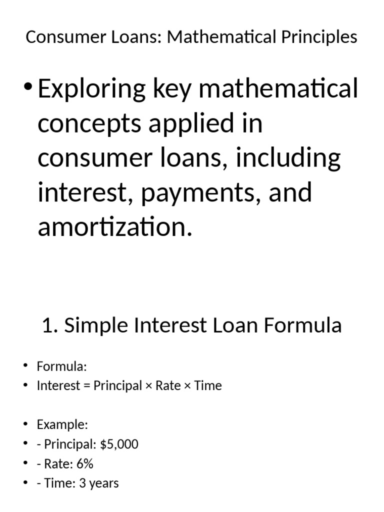 Consumer Loan Math Explained | PDF