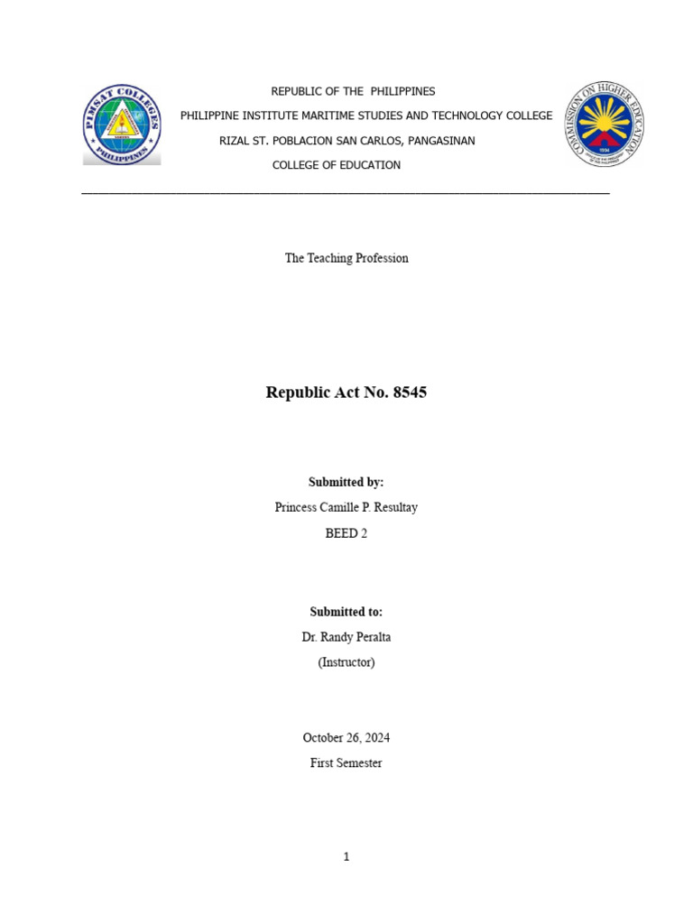 RA 8545-cami | PDF | Private School | School Voucher